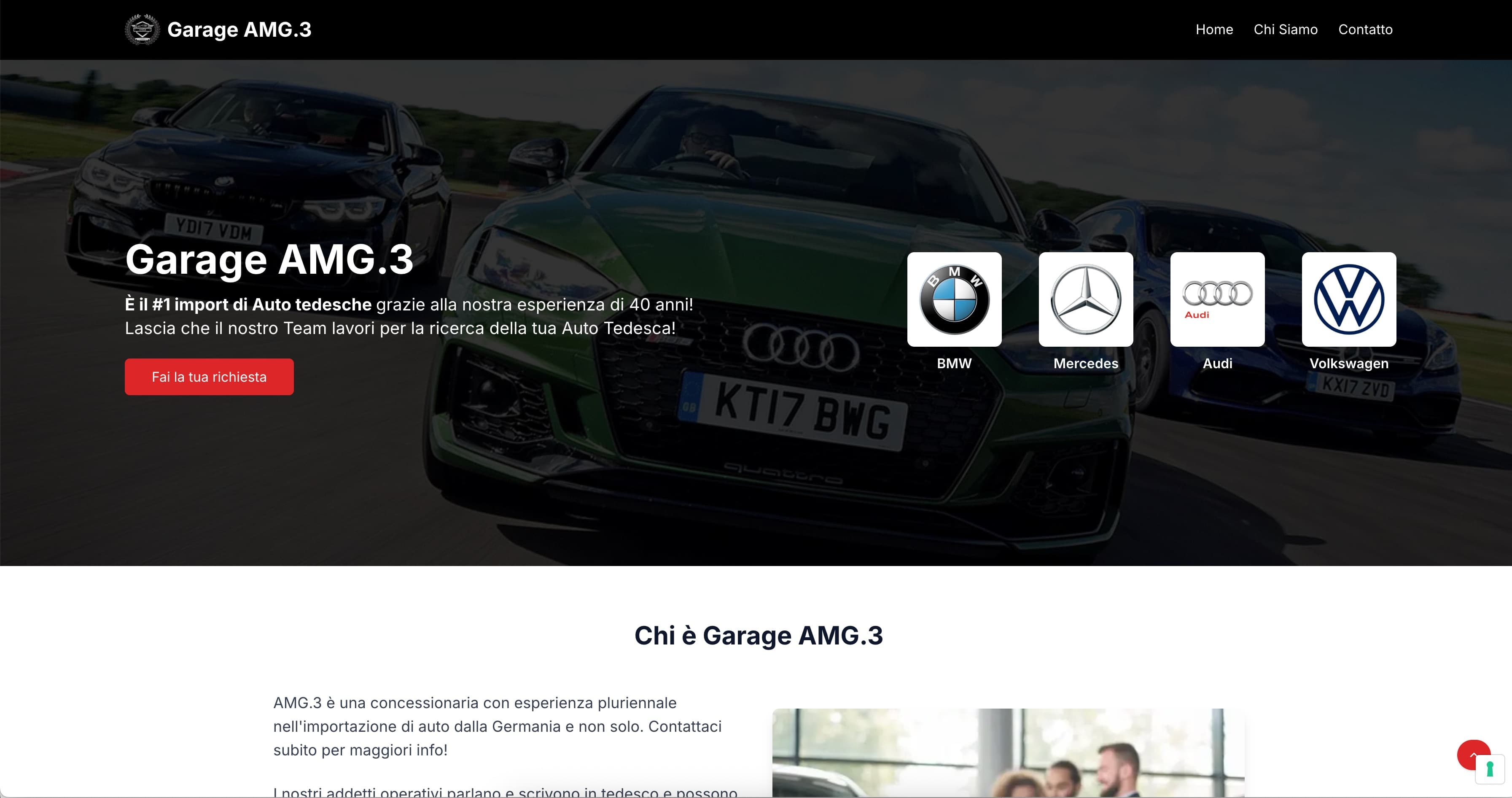 Landing Page per Vendita Automobili